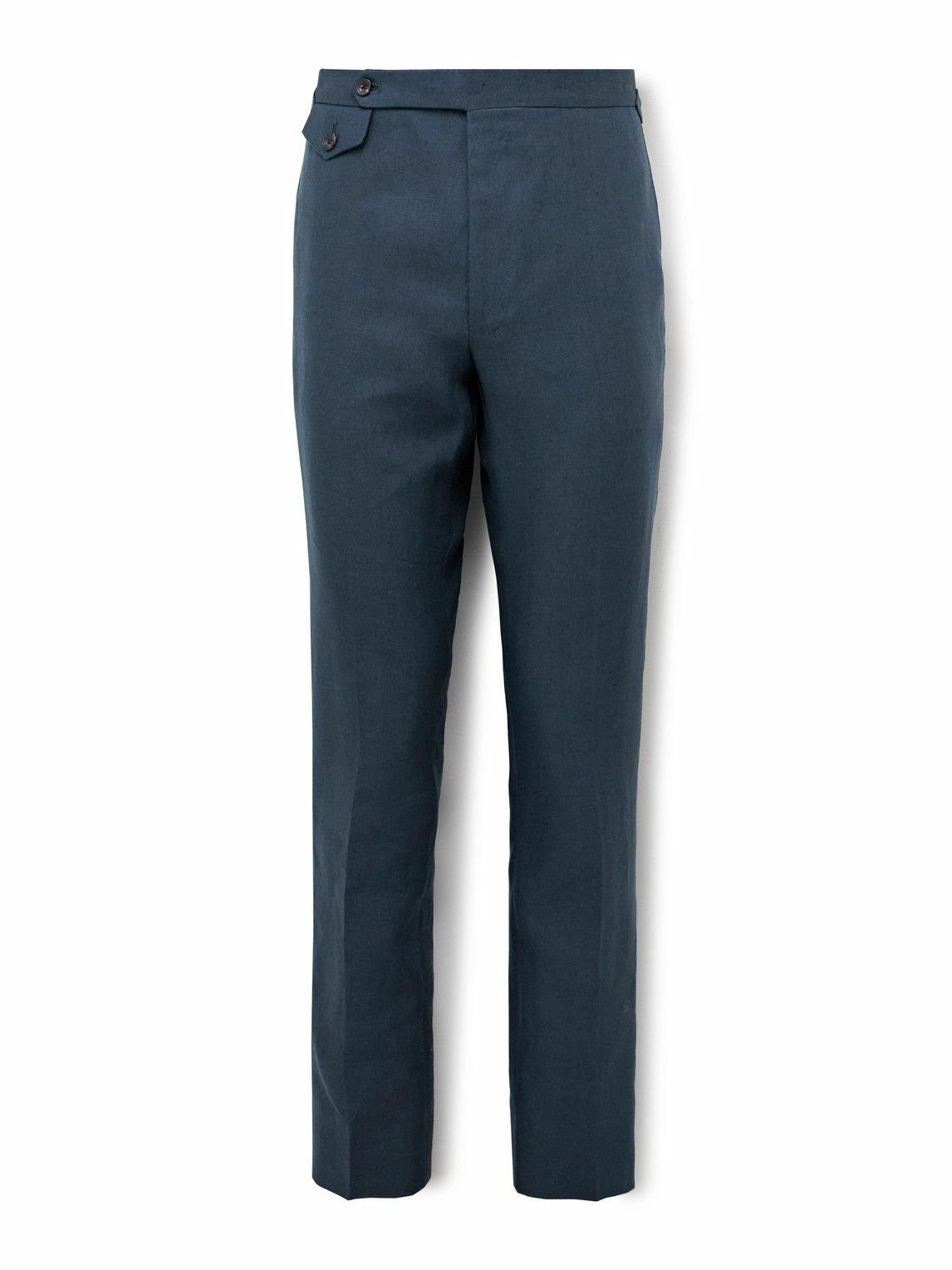 J. Mueser - Waverly Slim-Fit Straight-Leg Linen Suit Trousers - Blue