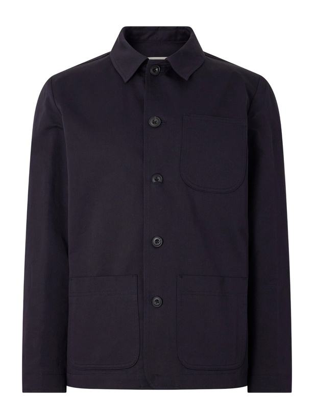 Photo: Altea - Constantin Cotton and Linen-Blend Overshirt - Blue