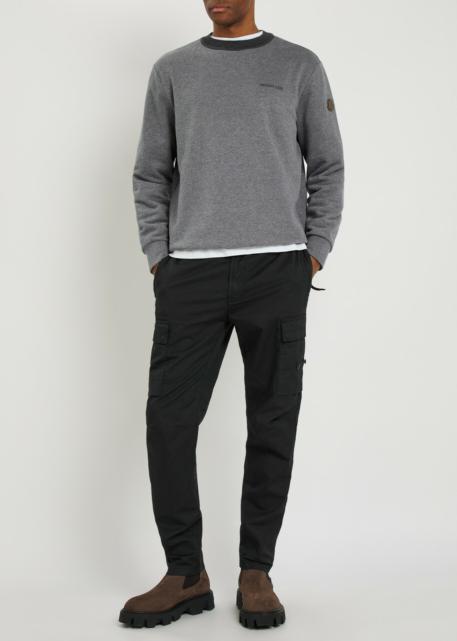 Moncler Logo Cotton Sweatshirt Grey