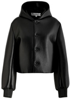 JW Anderson Hooded Padded Leather Jacket Black