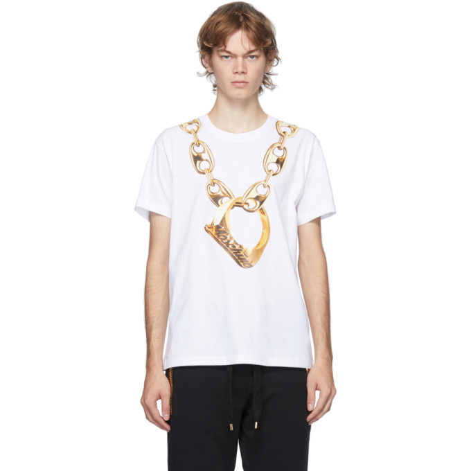 Photo: Moschino White Macro Ring T-Shirt