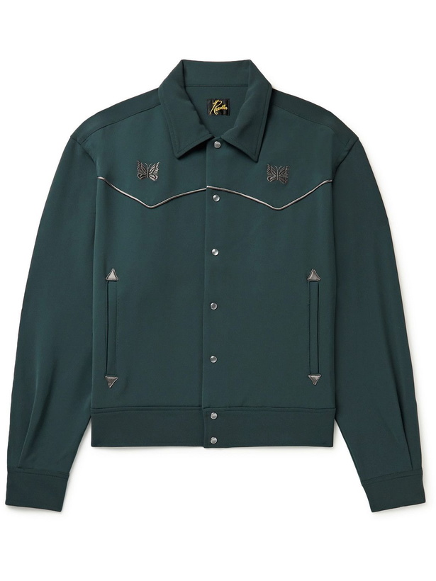 Photo: Needles - Logo-Embroidered Satin-Trimmed Twill Jacket - Green