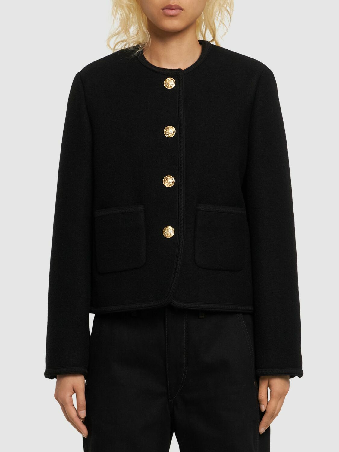 Dunst ♥ CLASSIC BOUCLE TWEED JACKET /追跡付 Dunst Classic Boucle Tweed Jacket - Black | Garmentory