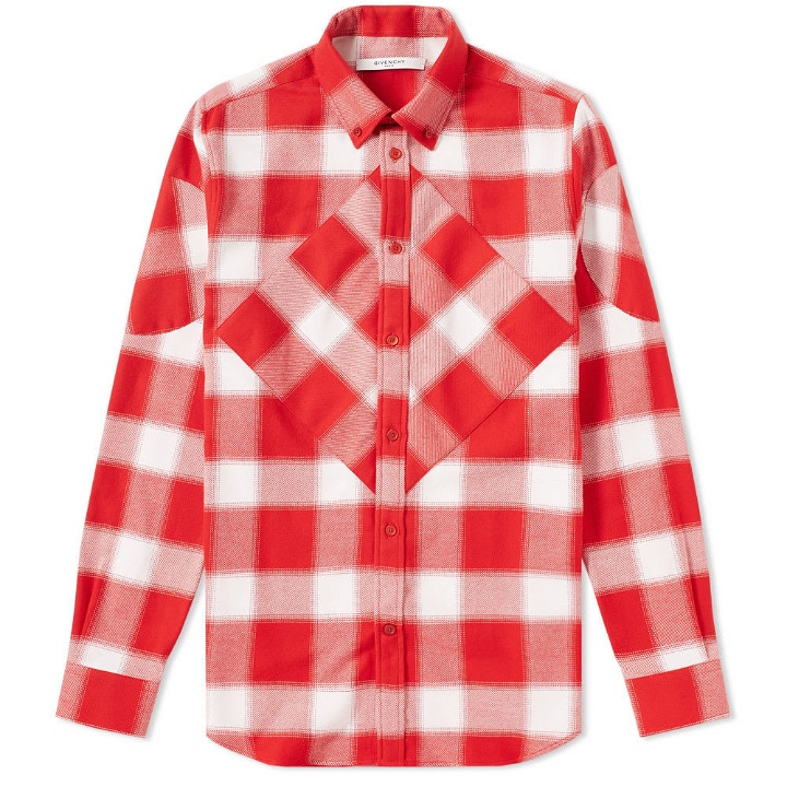 Photo: Givenchy Patchwork Flannel Shirt Red
