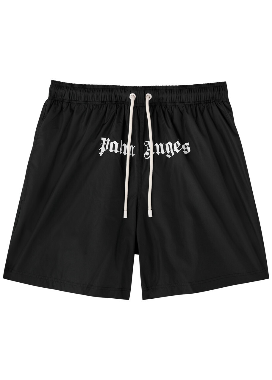 Palm Angels Logo-print Shell Swim Shorts Black