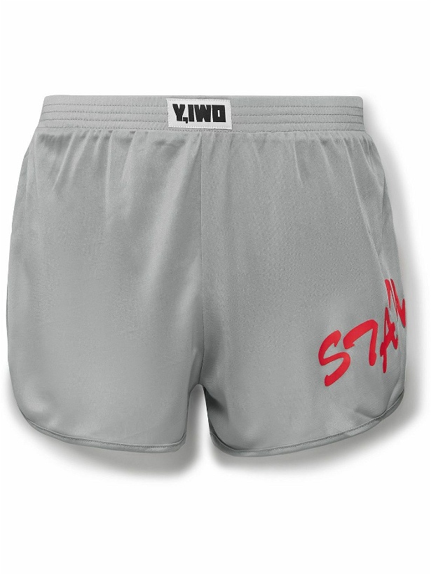 Photo: Y,IWO - Quad Printed Jersey Shorts - Gray