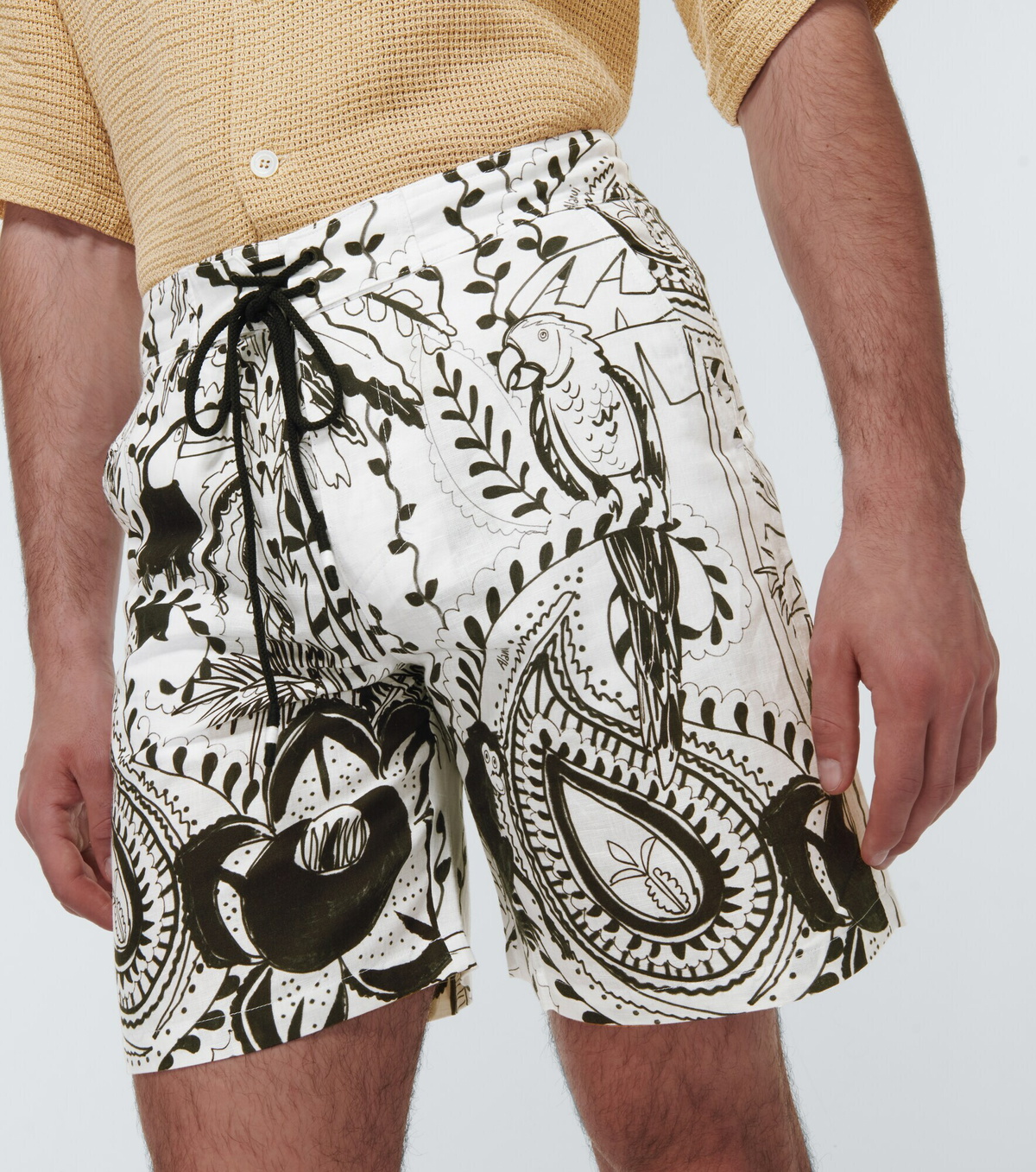 Alanui - Printed cotton and linen shorts