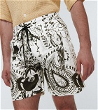 Alanui - Printed cotton and linen shorts
