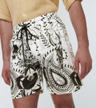 Alanui - Printed cotton and linen shorts