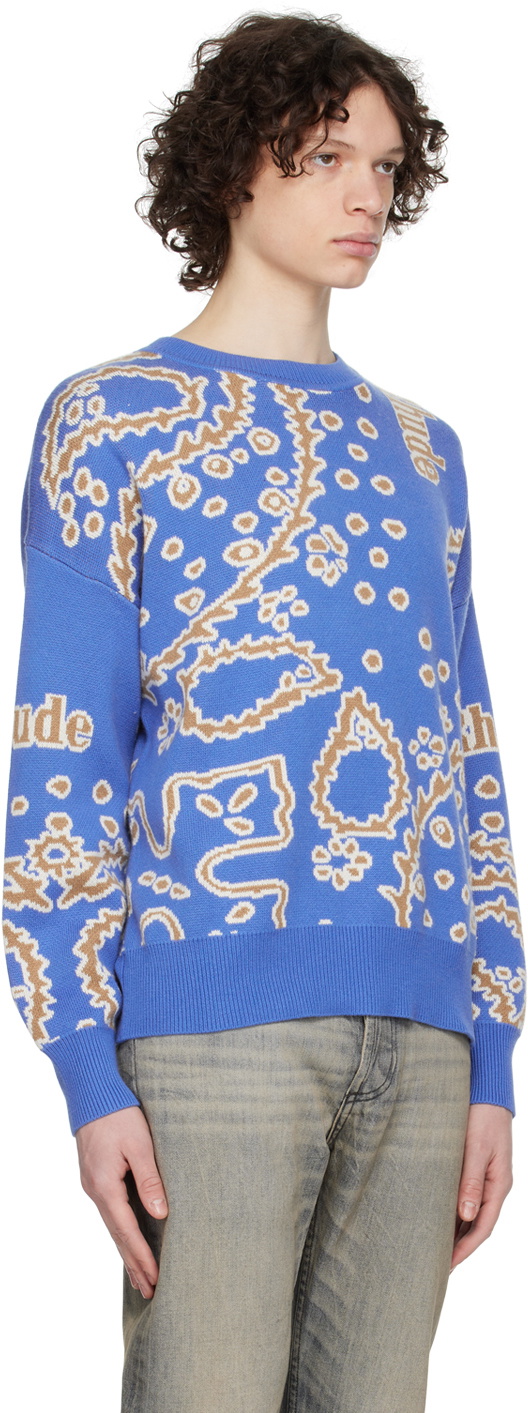 Rhude: Blue Bandana Track Shirt