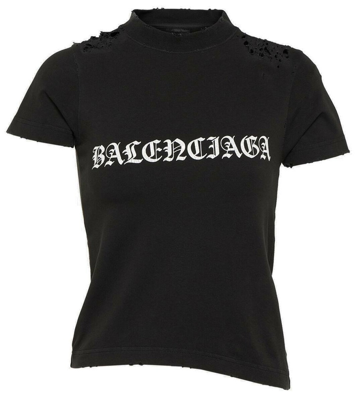 Photo: Balenciaga Gothic Type Shrunk cotton-blend T-shirt