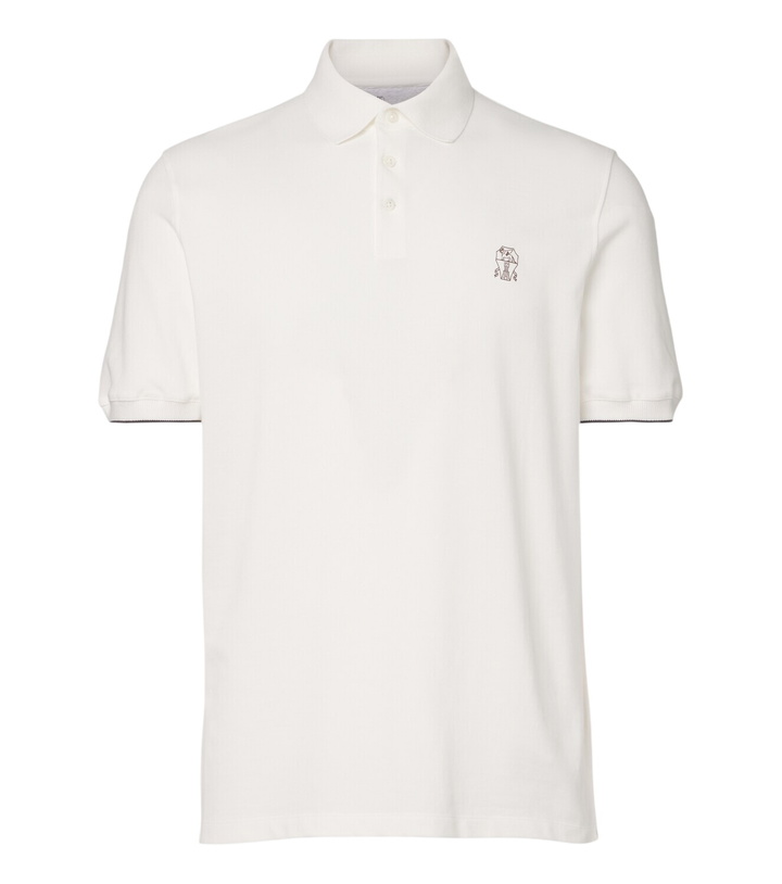 Photo: Brunello Cucinelli Logo cotton piqué polo shirt