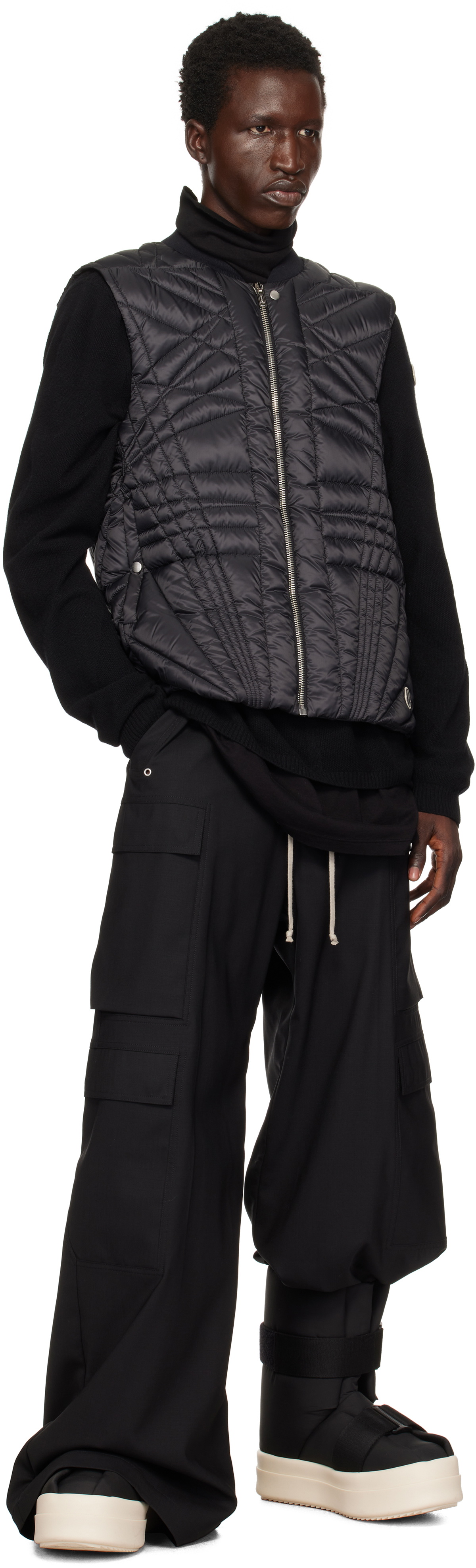 Rick Owens Moncler + Rick Owens Black Low Splint Boots