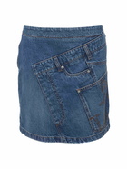 JW ANDERSON - Twisted Cotton Denim Mini Skirt