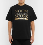 Noon Goons - Metallic Logo-Print Cotton-Jersey T-Shirt - Men - Black