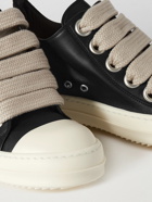 Rick Owens - Rubber-Trimmed Leather Sneakers - Black