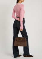Khaite Audrey Suede top Handle bag - Dark Brown - One Size