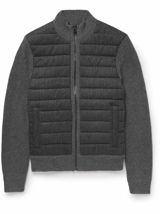 Photo: Polo Ralph Lauren - Padded Quilted Herringbone Wool and Cashmere-Blend Jacket - Gray