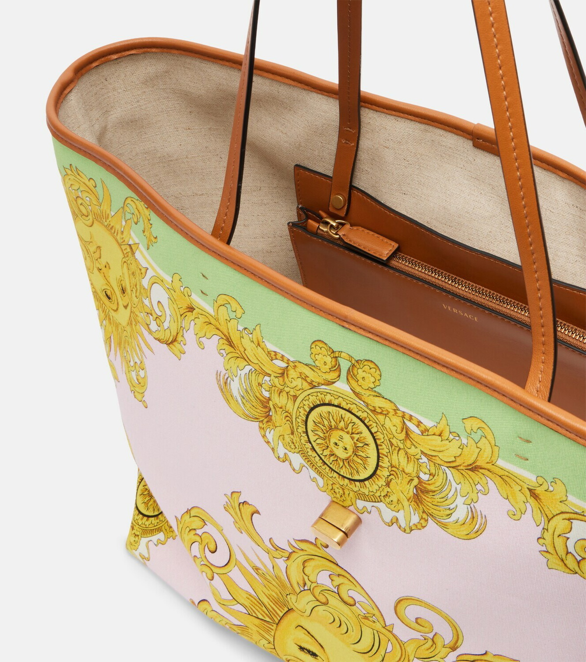 Versace Large printed canvas tote bag