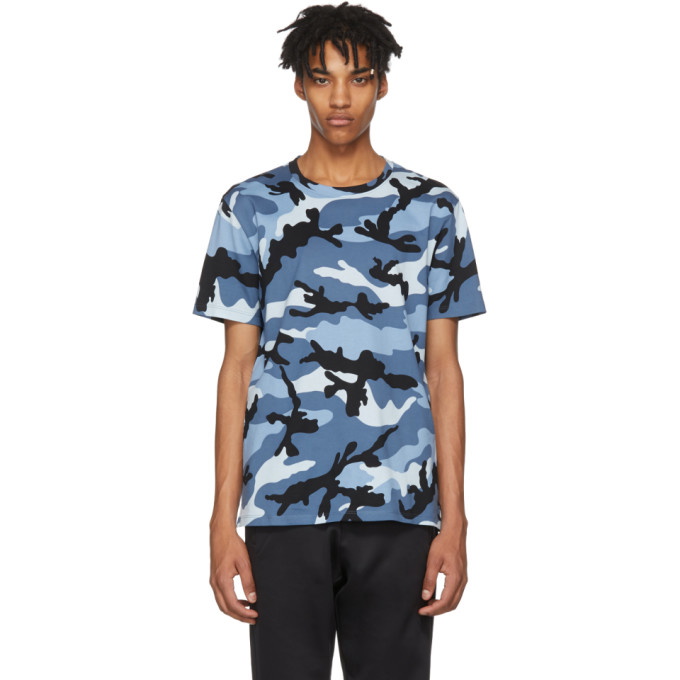 Photo: Valentino Blue New Camo T-Shirt