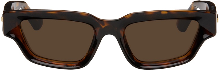 Photo: Bottega Veneta Tortoiseshell Sharp Square Sunglasses