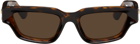Bottega Veneta Tortoiseshell Sharp Square Sunglasses