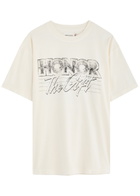 Honor The Gift After Hours Printed Cotton T-shirt Cream