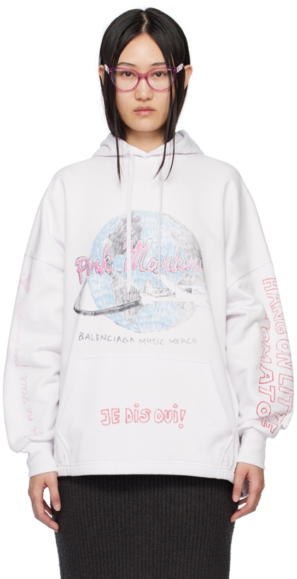 Photo: Balenciaga White Pink Martini Edition Hoodie