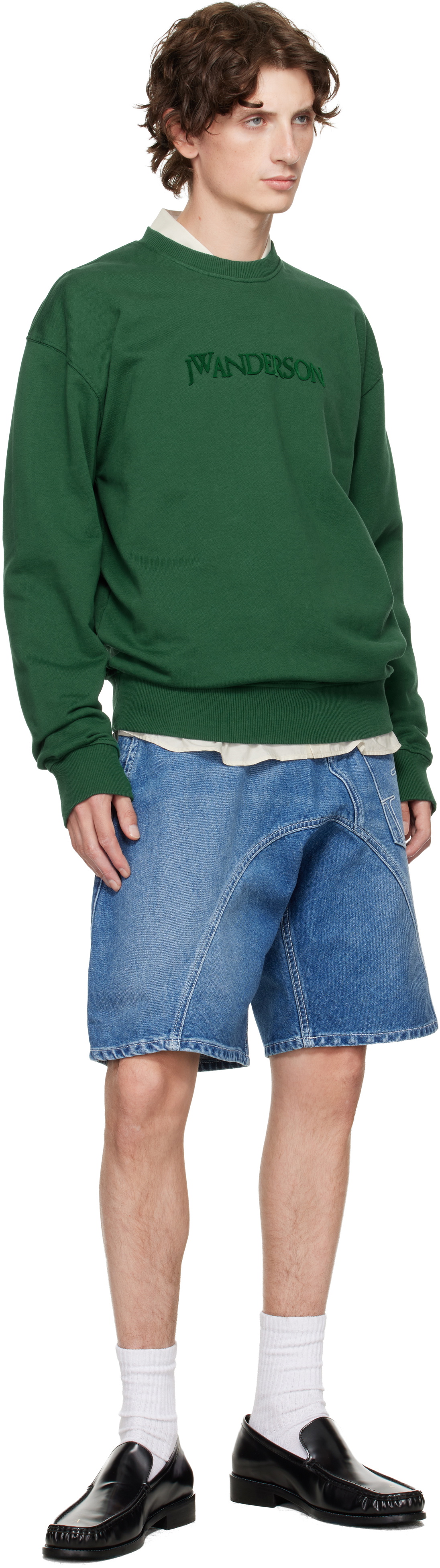 JW Anderson Green Logo Embroidery Sweatshirt