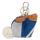 Loewe Blue and White Bunny Charm Keychain