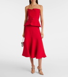 Roland Mouret Corset wool and silk midi dress