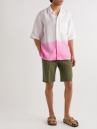 120% - Camp-Collar Dip-Dyed Linen Shirt - Pink