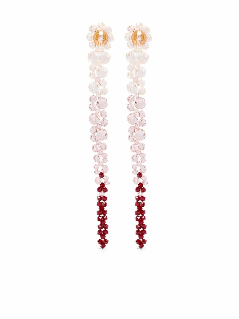 Simone Rocha Pink Crystal-Embellished Drop Earrings Simone Rocha