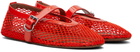ALAÏA Orange Fishnet Ballerina Flats