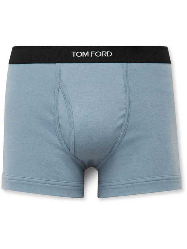 Photo: TOM FORD - Stretch-Cotton Boxer Briefs - Blue