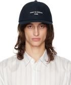 Comme des Garçons Homme Navy Embroidered-Logo Cap