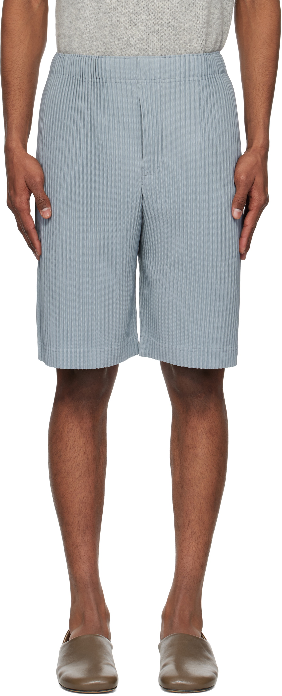 プリーツプリーズ blue-color-pleats-shorts.jpg