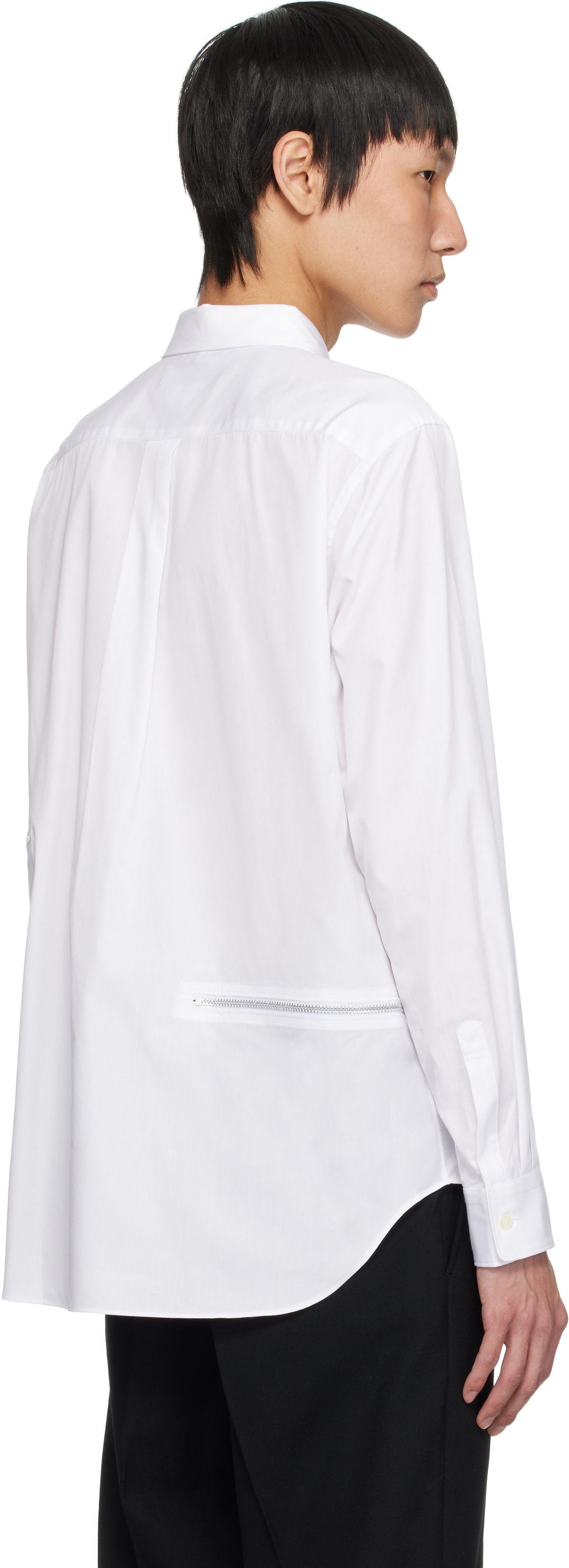 Comme des Garçons Homme Deux White Cotton Broad Shirt