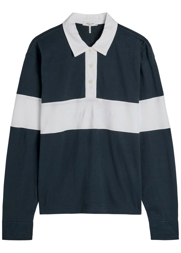 Photo: Rag & Bone Colour-block Cotton Polo top Stripe