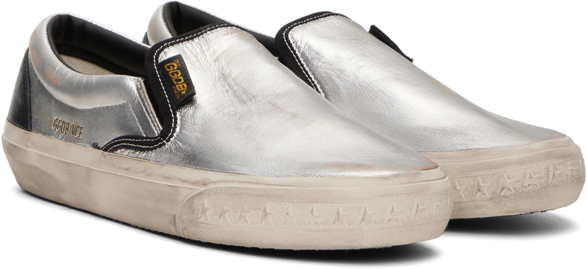 Golden Goose Silver & Black VCE Penstar Sneakers Golden
