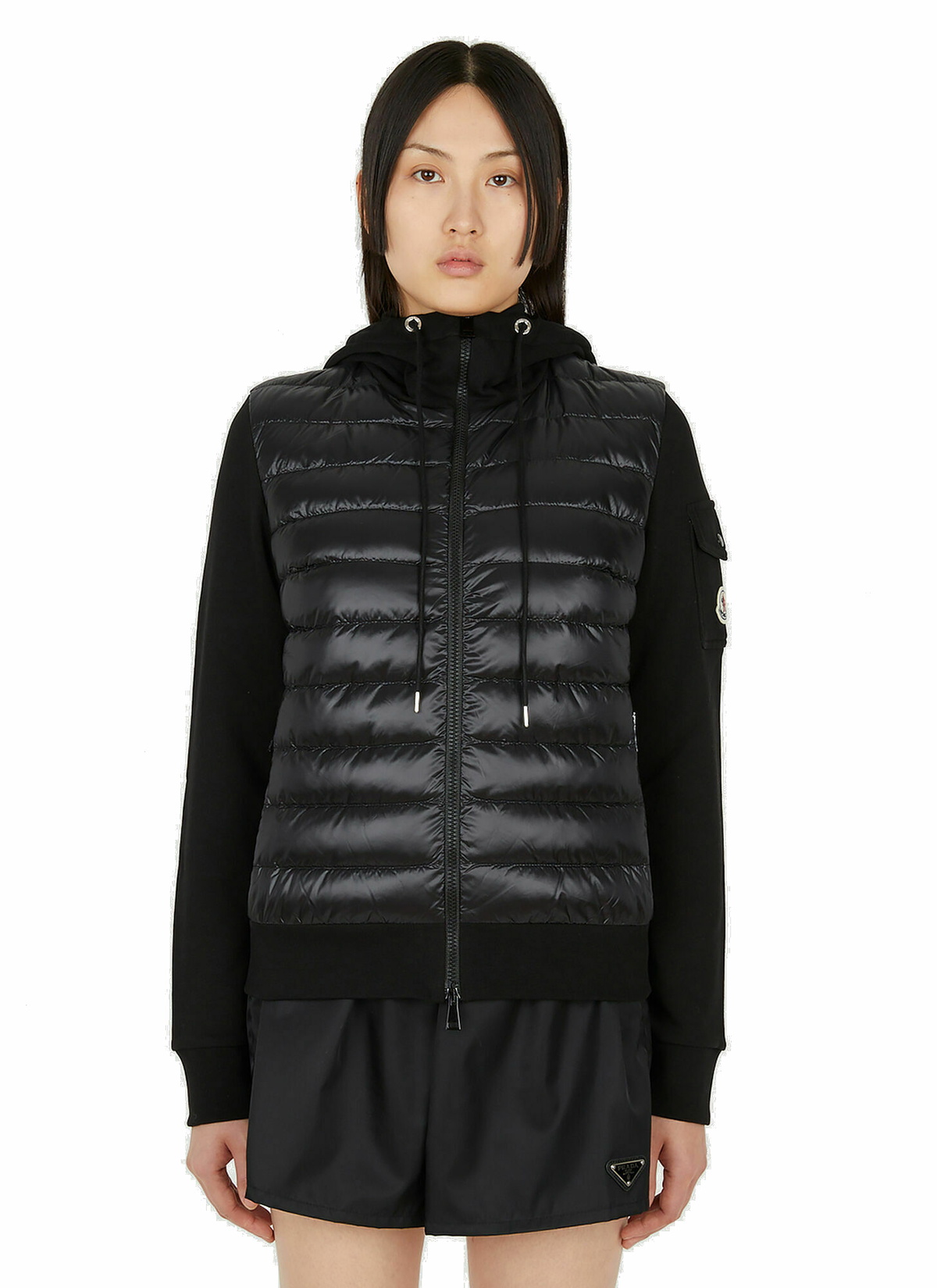 Quilted Hooded Jacket in Black Moncler