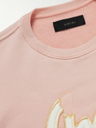 AMIRI - Logo-Appliquéd Distressed Cotton-Jersey Sweatshirt - Pink