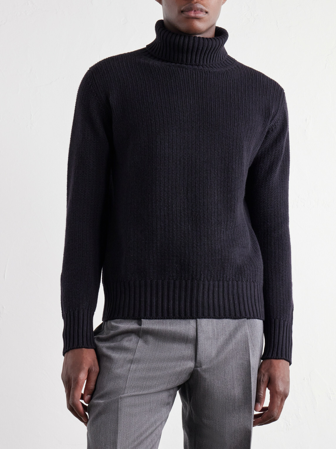 Stòffa - Ribbed Cashmere Rollneck Sweater - Black