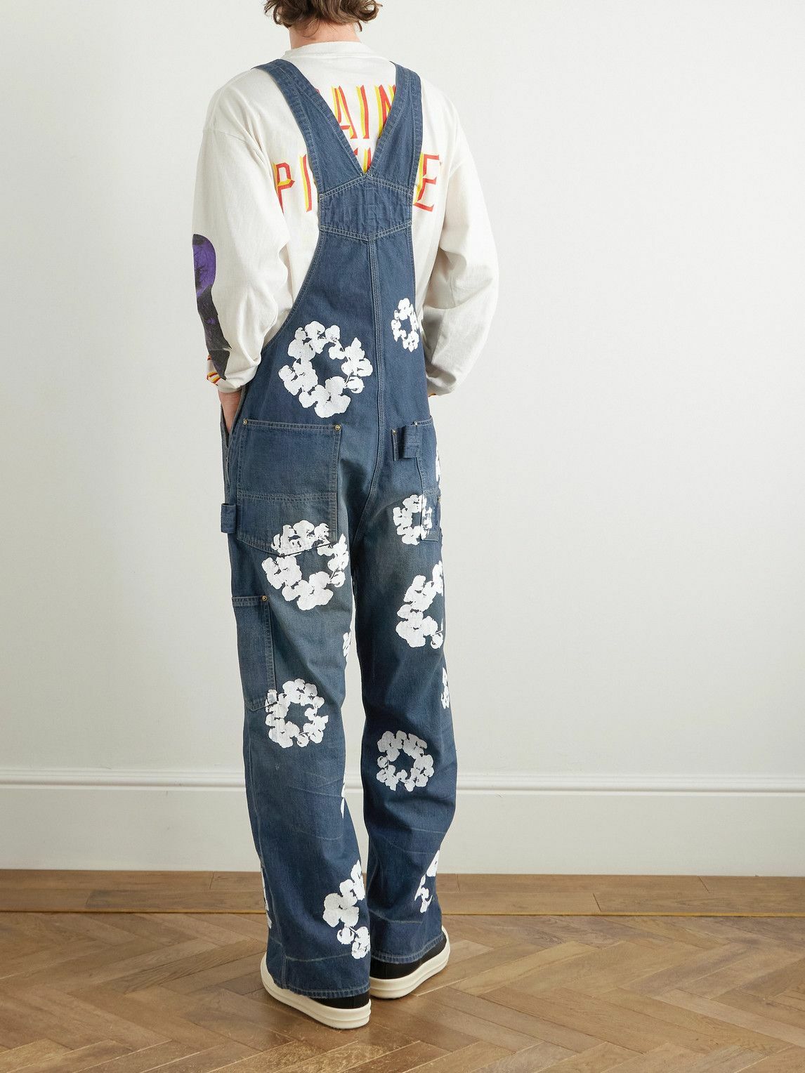 SAINT MXXXXXX - Denim Tears Distressed Patchwork Floral-Print