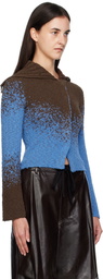 Andersson Bell Blue & Brown Flow Jacquard Short Cardigan