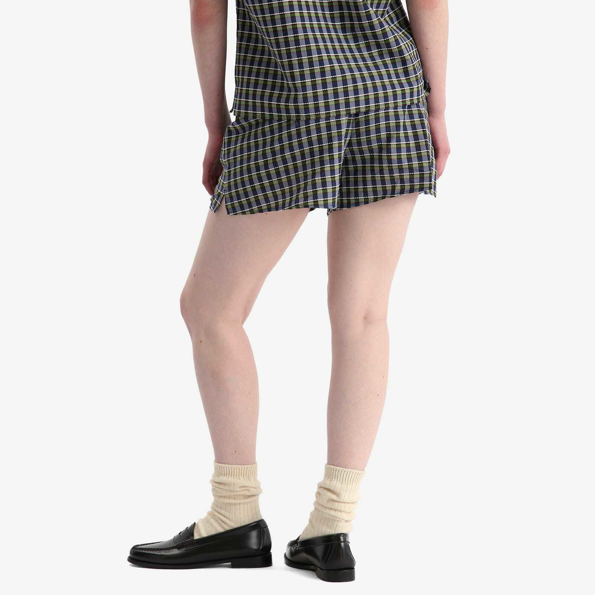 A.P.C. Women's Andrea Check Shorts in Green