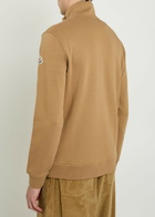 Moncler Logo-embroidered Cotton-blend Sweatshirt Beige