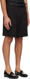 Lardini Black Pleated Shorts
