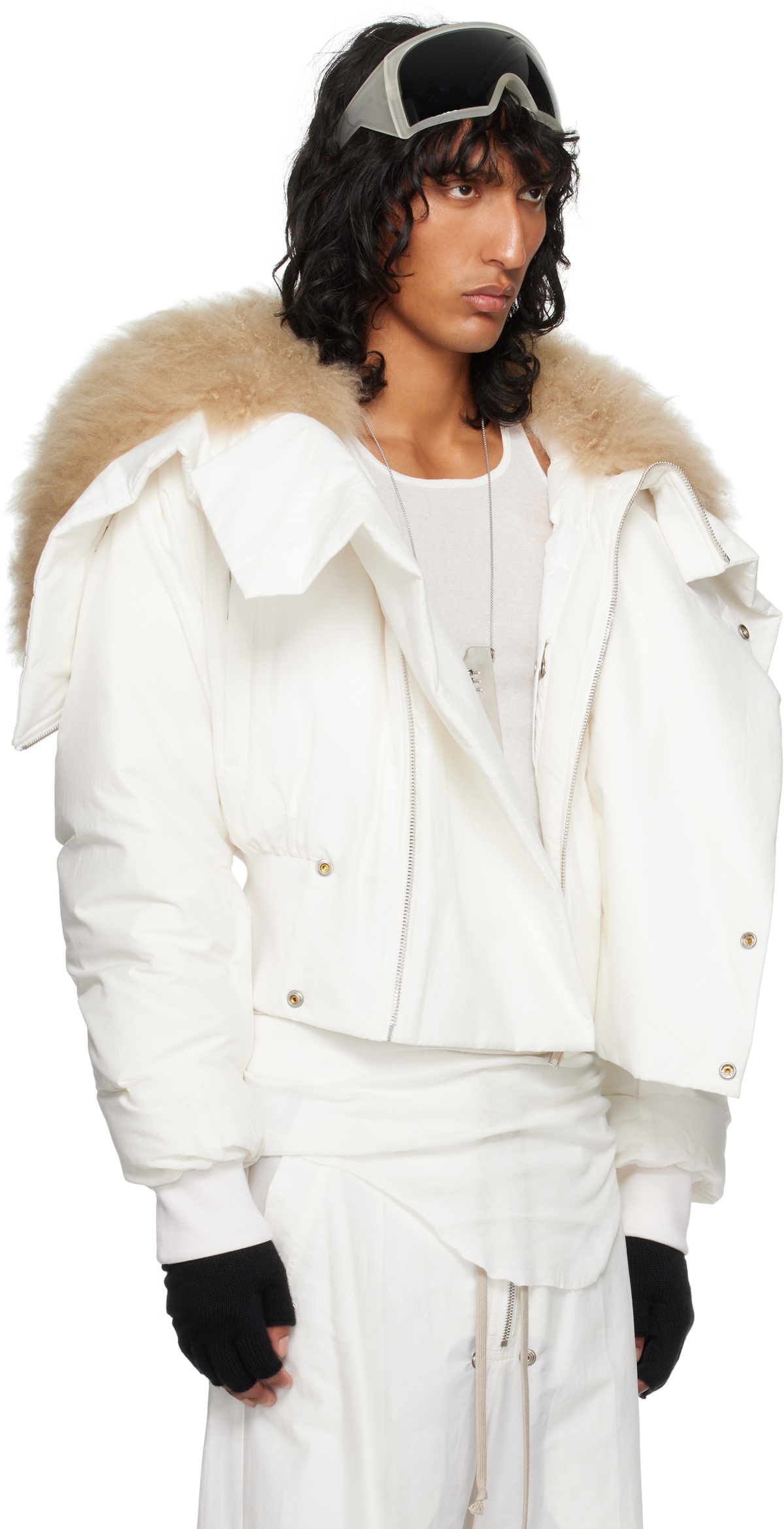 Alice様用Moncler Makaio RICK OWENS + Moncler Alice Logo-Appliquéd Shearling-Trimmed