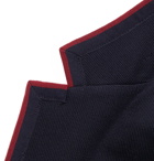Gucci - Unstructured Logo-Appliquéd Wool and Cotton-Blend Blazer - Blue